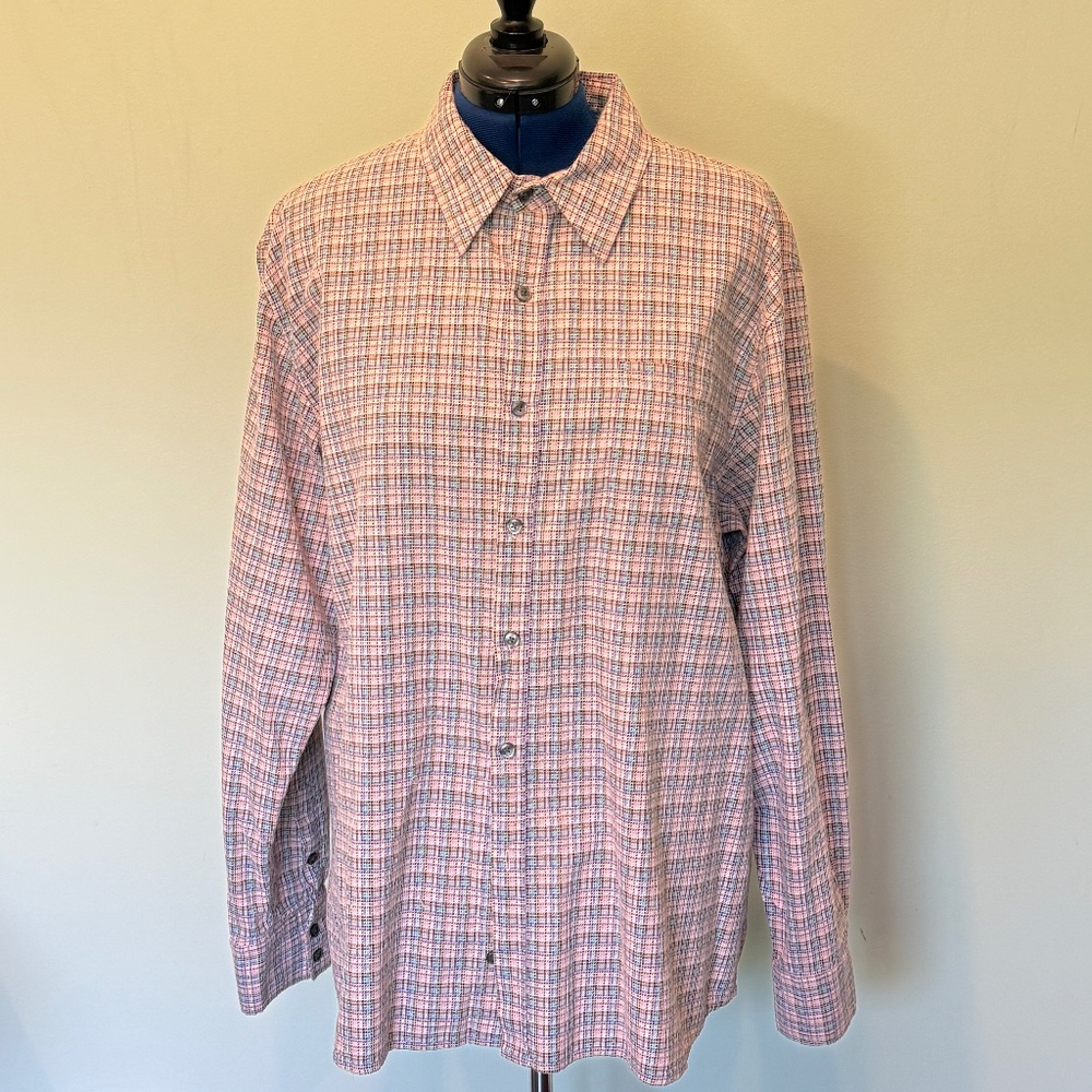 Carbon 2 Cobalt Men's Windowpane print Dress shirt -XL